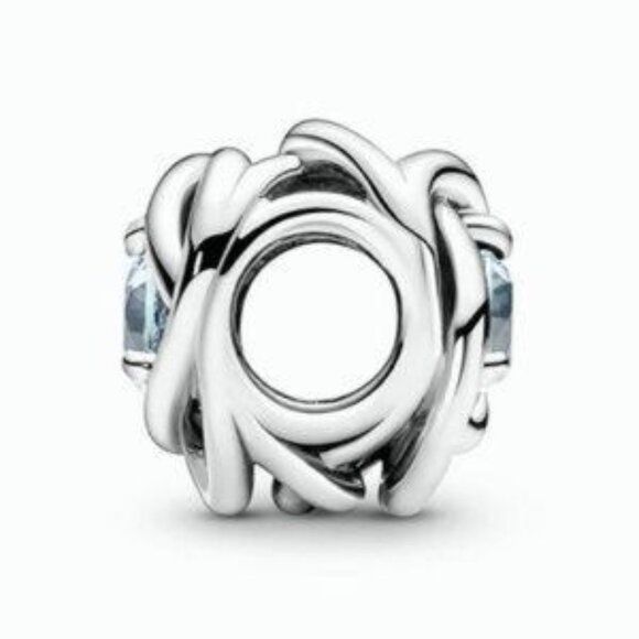 Pandora March Sea Aqua Blue Eternity Circle Charm - Picture 2 of 3